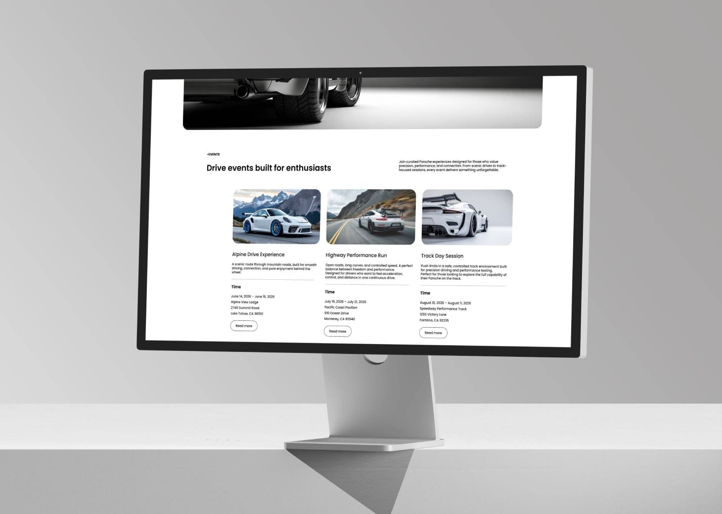 Porsche Fan Club visual design system detail